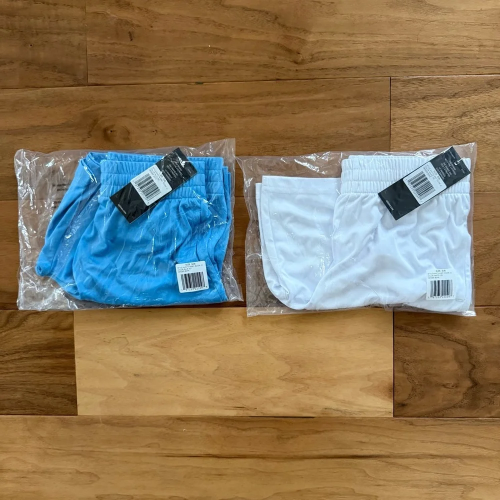 Two Pairs of Brand New Boys Adidas Shorts, Size S (8) Blue & White Pairs, NWT - Picture 4 of 4